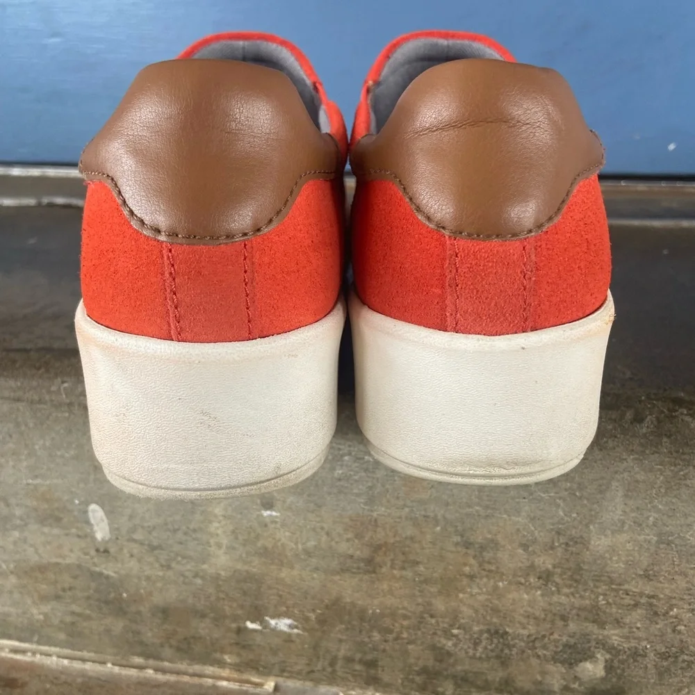 Clarks Layton Step Orange Suede Platform Shoes - Picture 6 of 7